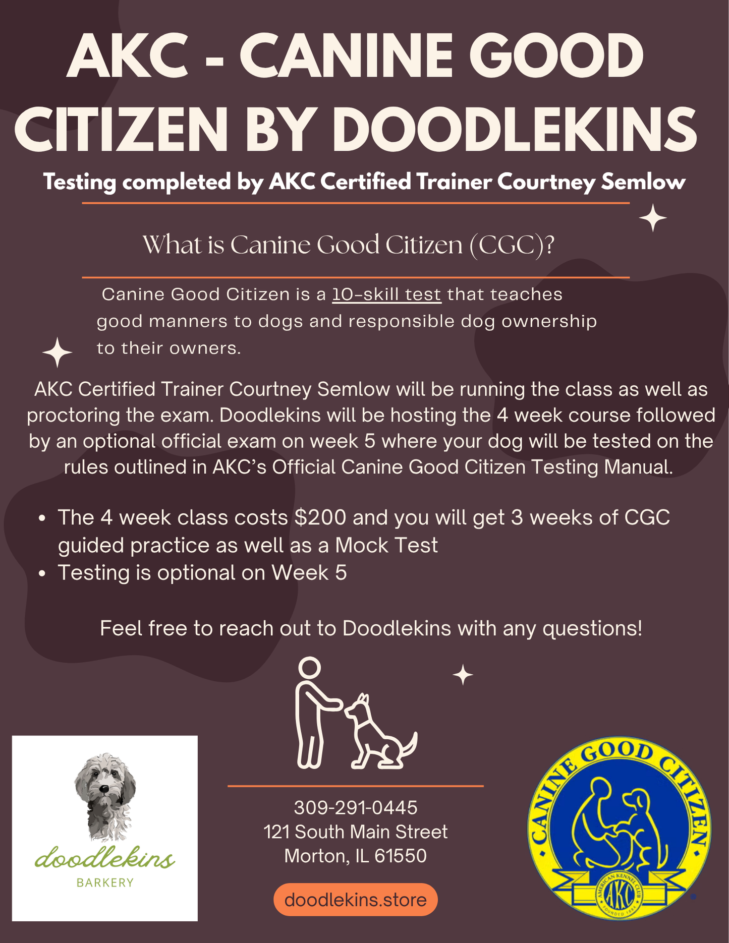 AKC's Canine Good Citizen Class November 16 - December 14