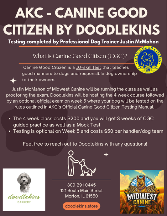 AKC's Canine Good Citizen Class Tuesdays June 30 - July 28