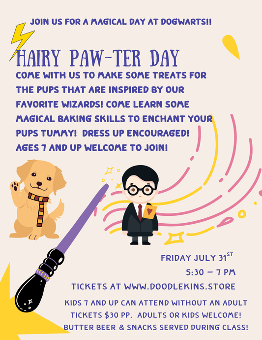 Fan of Magic and Wizardry? Enroll for a day at Dogwarts on Harry Potter's Birthday! Friday July 31st from 5:30 - 7 pm
